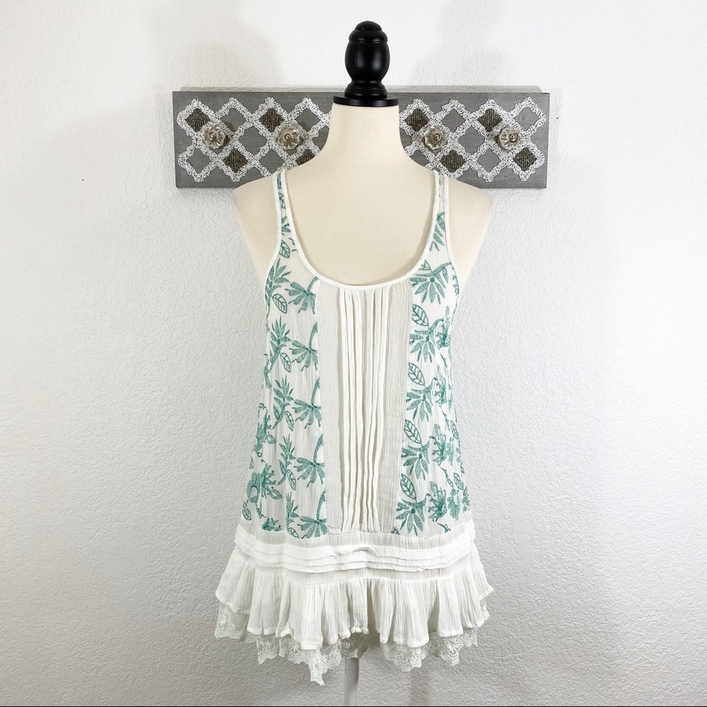 Anthro Lilka Gauzy Tank Top Boho Layered, Size M - Picture 4 of 10